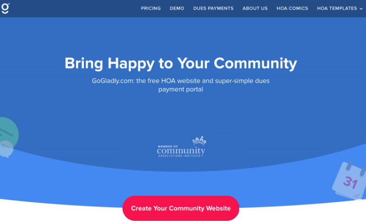 Go Gladly website | 41 HOA software options for your community