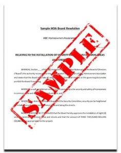 hoa board resolution template