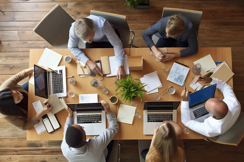 board meeting top view | interim hoa board