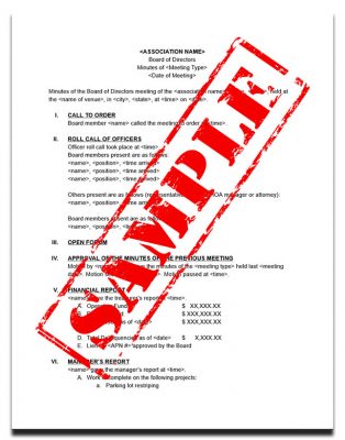 Board Meeting Minutes Template