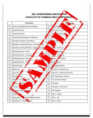 Checklist of Common Area Components Template