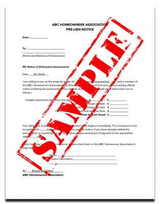 Notice of Delinquent Assessments Template