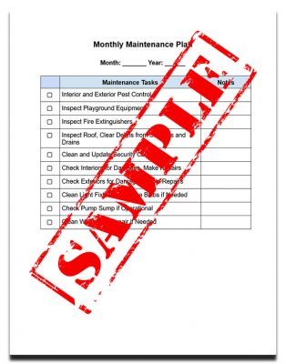 HOA Maintenance Plans Template