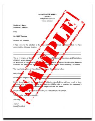 HOA Violation Letter Template