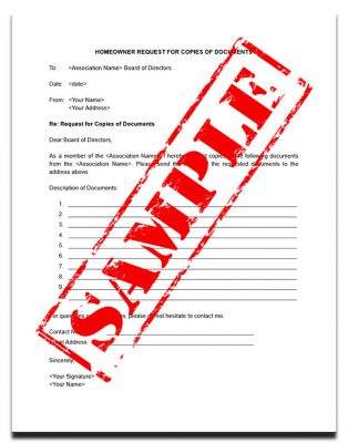 Homeowner Request for Copies of Documents Template