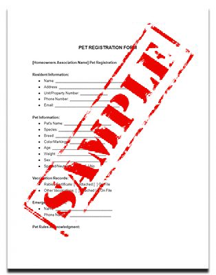 pet registration form sample thumb | pet registration form