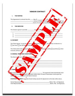 Vendor Contract Template
